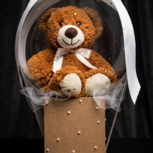 Brown Teddy Bear with a Kraft Gift Box
